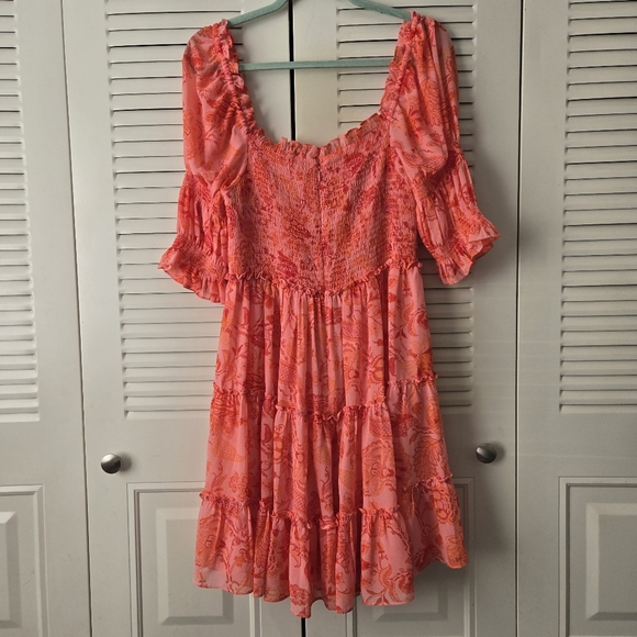 Cinq à Sept Jacky Puff-Sleeve Baby Doll Smocked Mini Dress Size 10 #055 - Picture 3 of 6